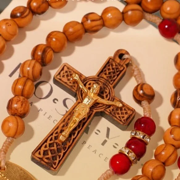 Gold Rosary – Sacred Heart (Red Agate)