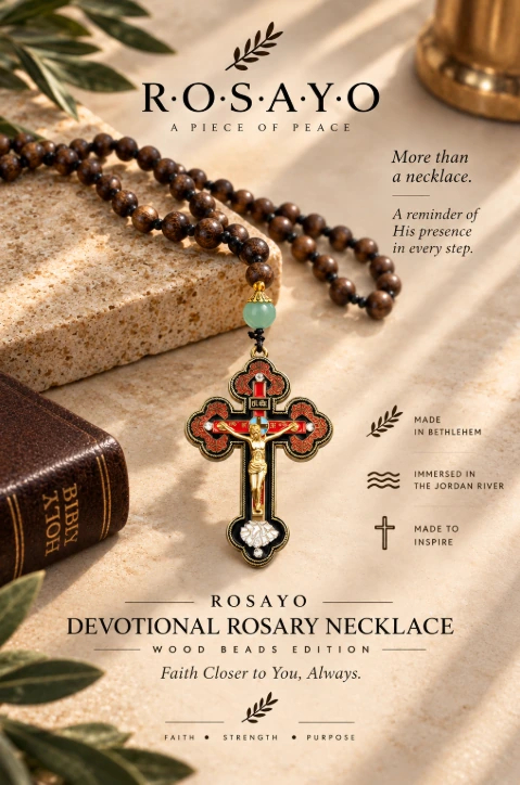 ROSAYO Devotional Rosary Necklace – Wood Beads Edition