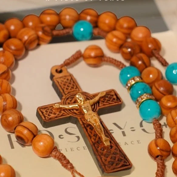 Gold Rosary – Living Water (Turquoise)
